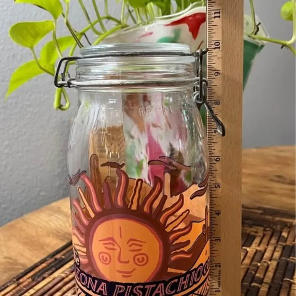 Mason Jar Glass With Wire Top Canister From The Arizona Pistachio Company